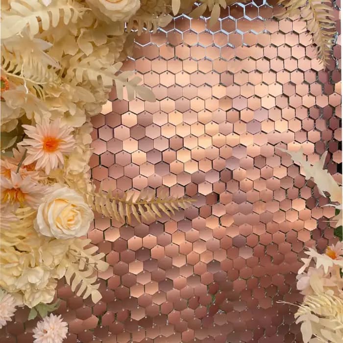 Paillettes hexagonales scintillantes pour anniversaire de bébé, arrière-plan de mariage, décoration en direct, miroir Turquoise scintillant, panneau mural de fête