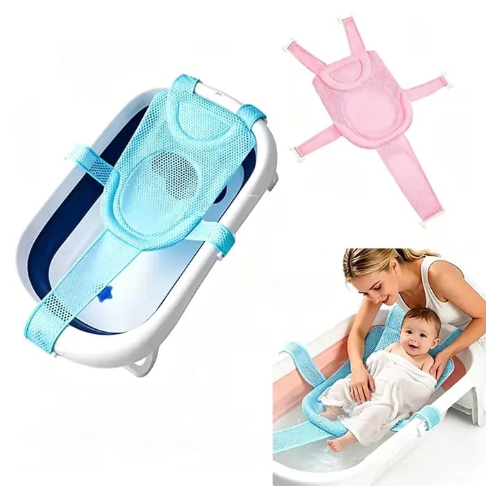 Coussin de bain pour bébé, tapis de bain pour nouveau-né, support de baignoire, filet flottant antidérapant pour l'été, tapis de bain réglable à cinq points