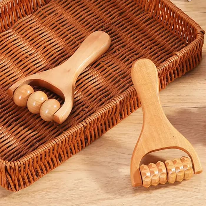 Mini masseur à rouleaux en bois