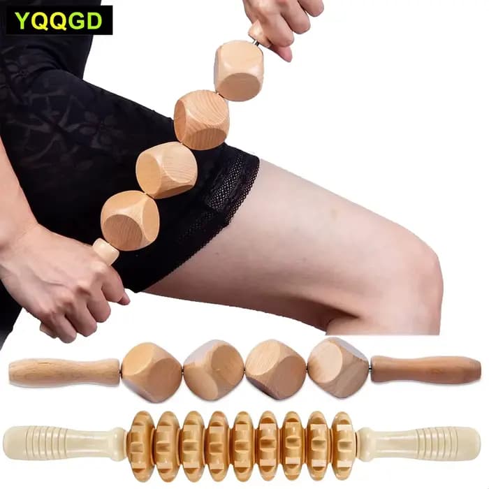 Rouleau de massage en bois pour la cellulite