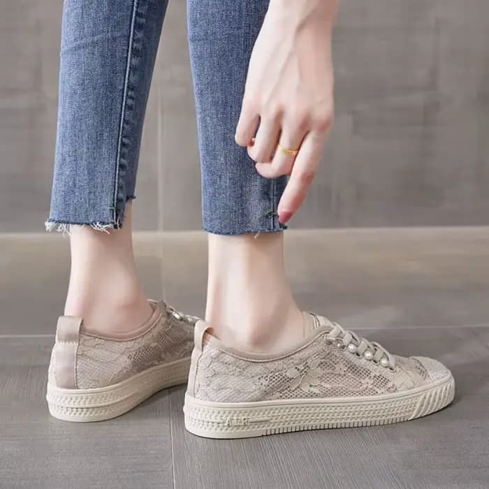 Chaussures plates décontractées pour femmes, en offre, avec Point Chic, chaussures de Tennis basses, en Promotion, tendance de course, toile à la mode, 2025