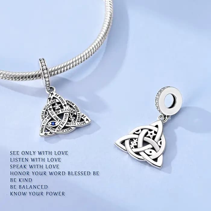 Breloques en argent sterling 925, pendentif nœud celtique, compatible avec les bracelets et colliers de marque, bijoux DIY pour femmes
