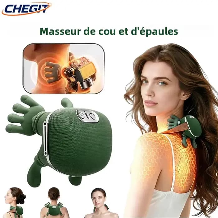 Masseur de cou et d'épaule, pression des doigts, Shiatsu, masseur électrique pour le dos et les épaules, pétrissage du cou, Massage en profondeur, relaxation musculaire