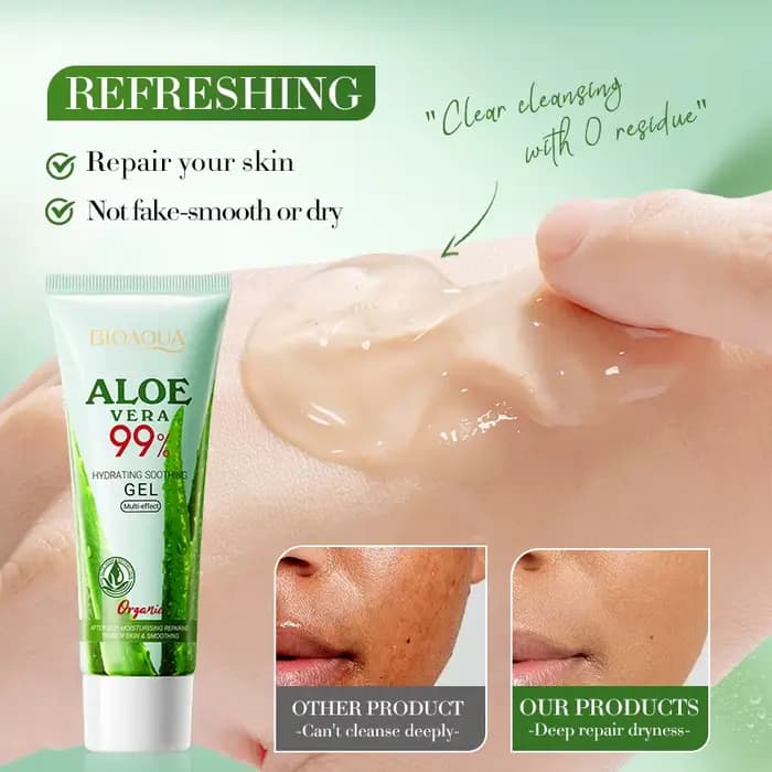 Gel apaisant à l'aloe vera BIOAOUA pour le visage et le corps
