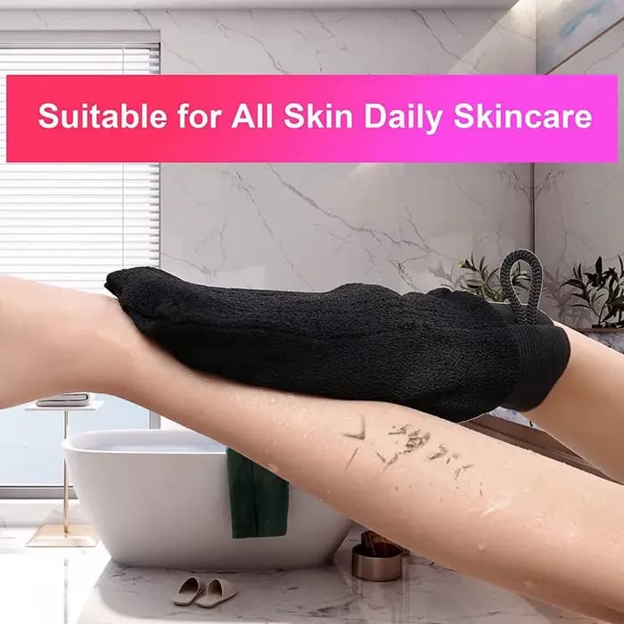 Gants exfoliants marocains pour hammam – Élimination indolore des peaux mortes – Gant de massage coréen pour le corps – Gadget de nettoyage pour salle de bain – 1 pièce