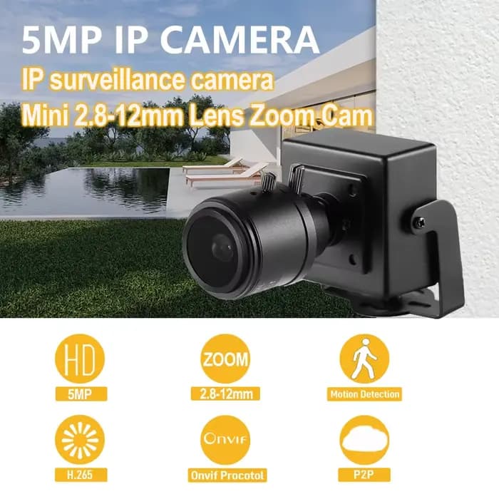 Revotech 5MP caméra IP 2.8-12mm objectif Zoom manuel intérieur Mini Type H.265 POE HD système de vidéosurveillance de sécurité caméra de Surveillance vidéo