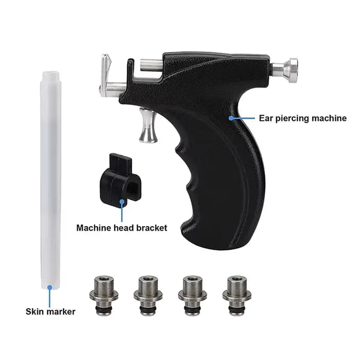 Pistolet de perçage d'oreille professionnel avec goujon d'oreille, kit de machine de bijoux de corps, stérile, antarctique, nombril, hélice