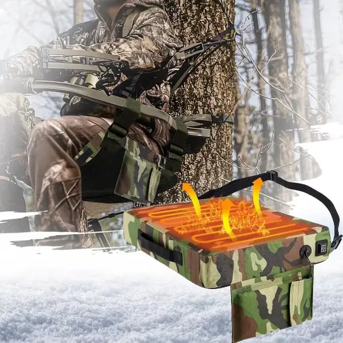 Coussin de siège chauffant camouflage pour champs de sport