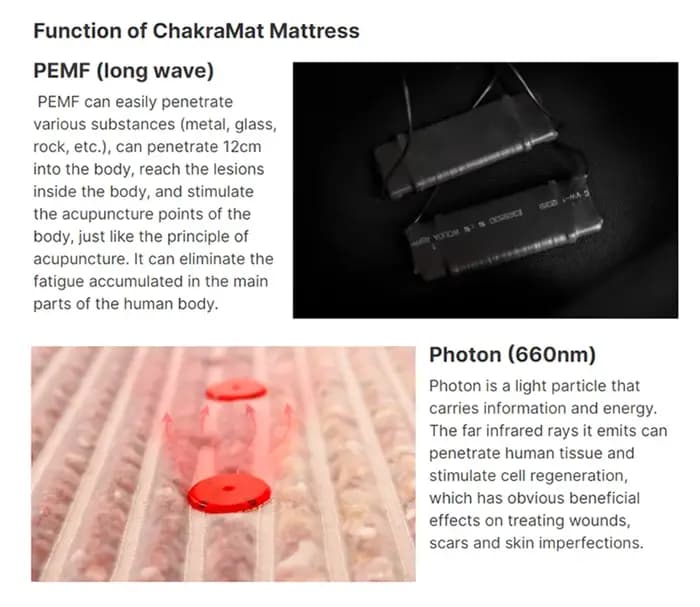 Tapis de guérison à 7 chakras avec thérapie PEMF et photonique – Coussin chauffant à infrarouge lointain pour soulager