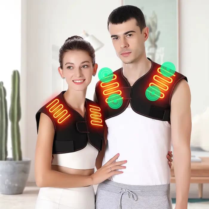 Coussin chauffant lesté pour dos et épaules avec 3 réglages de chaleur et minuteries – Cadeau de soulagement des maux de dos pour hommes et femmes