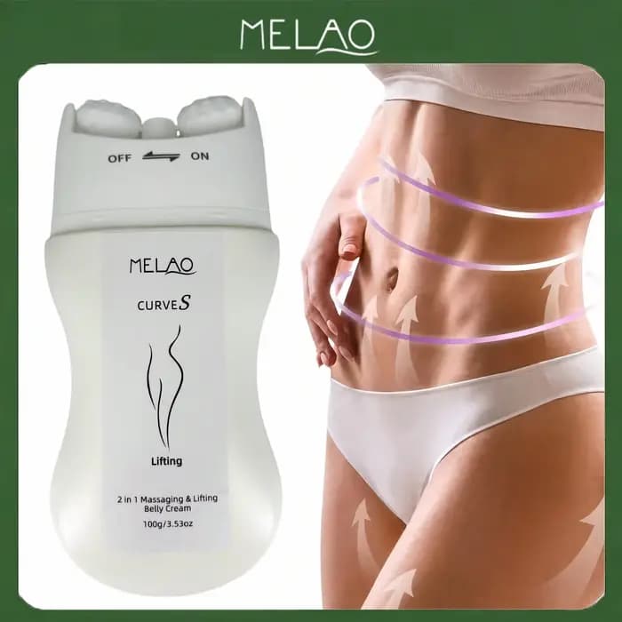 Crème liftante pour le ventre MELAO CURVES 100g avec dispositif de massage