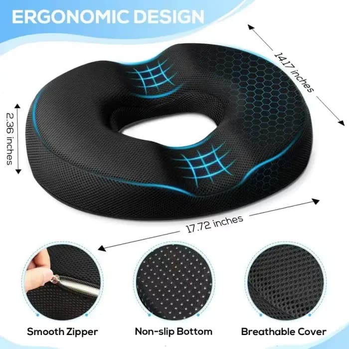 Coussin de siège en forme de donut pour hémorroïdes