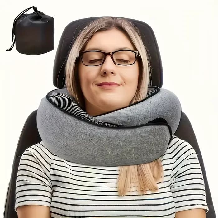 1 oreiller de voyage ergonomique en forme de U – Support de cou doux et durable pour les avions