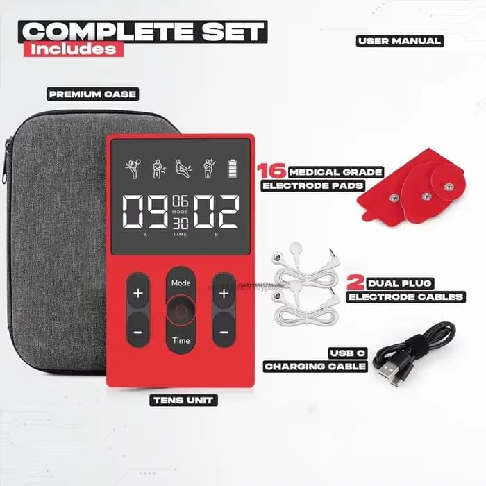 Masseur méridien TENS EMS multifonctionnel avec 12 modes et 36 niveaux d'intensité
