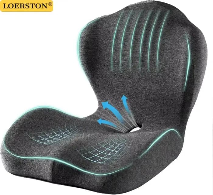 Coussin de siège ergonomique en mousse à mémoire de forme pour chaise de bureau avec support dorsal pour soulager le
