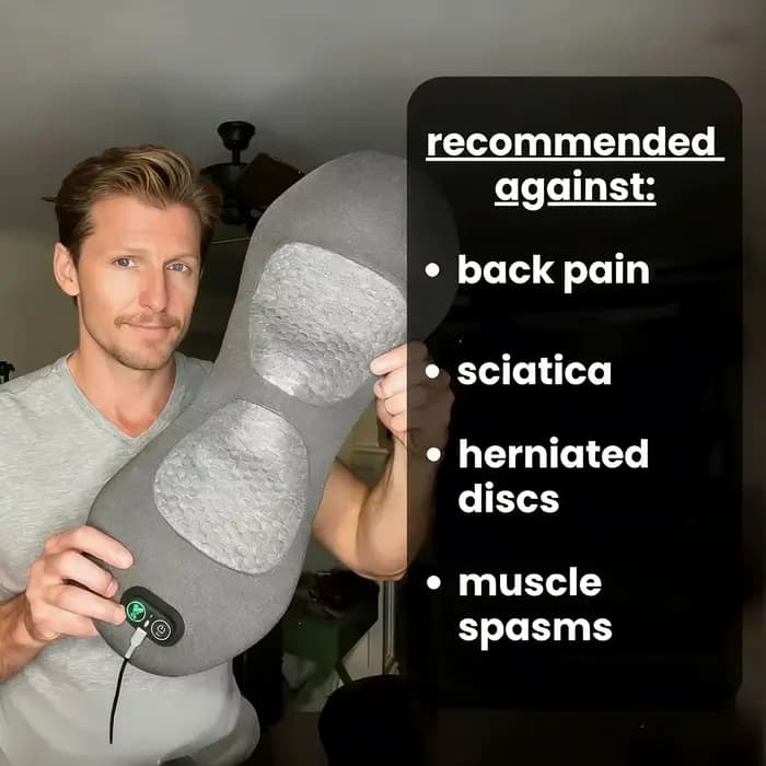 Masseur dorsal 3-en-1 avec chaleur et vibrations pour soulager les douleurs dorsales