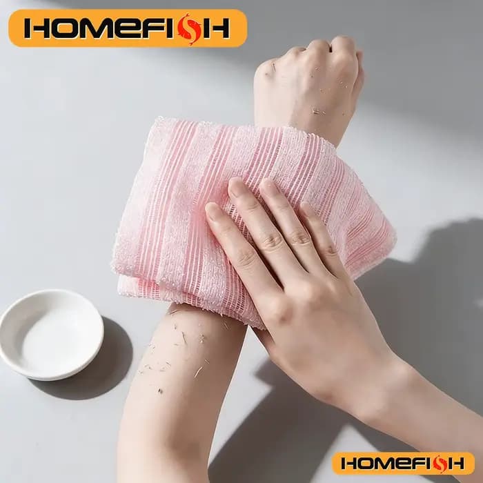 Serviette exfoliante en nylon et brosse de douche pour le dos – Éponge