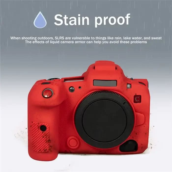 ELECT-Camera Étui de protection en silicone pour appareil photo, adapté au Canon R5C Full Frame R5C, appareil photo sans miroir, rouge
