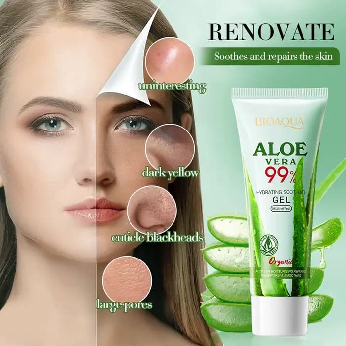 Gel apaisant à l'aloe vera BIOAOUA pour le visage et le corps