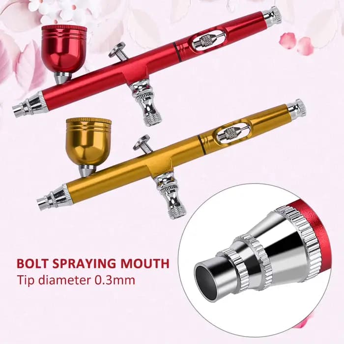 Pistolet de pulvérisation pour Nail Art, 2 couleurs, 0.3mm, alimentation par gravité, aérographe, pistolet de pulvérisation, peinture de tatouage, outils de décoration de gâteaux à ongles