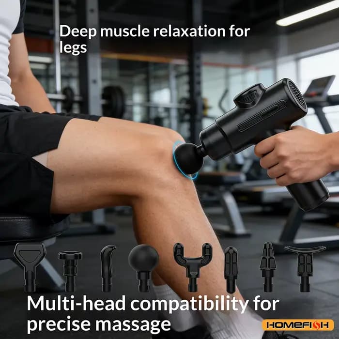 Pistolet de massage électrique pour les tissus profonds avec 8 têtes interchangeables pour les bras