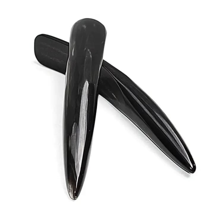 Planche de massage Gua Sha en corne de buffle noire