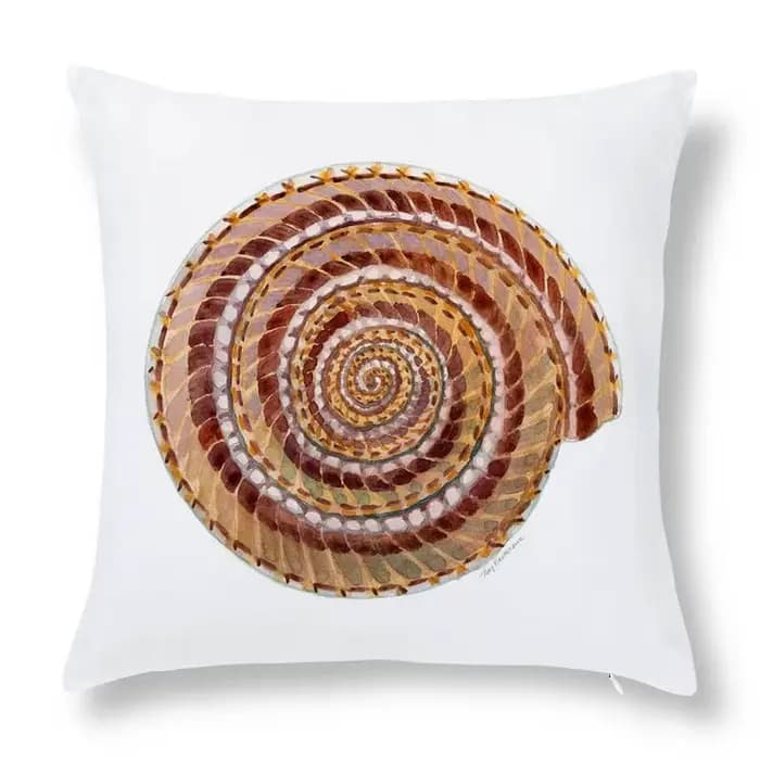 Juste de coussin à motif de conque de style marin