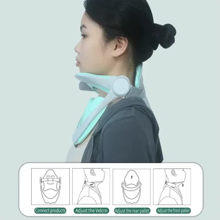 Oreiller ergonomique de soutien cervical avec sangle réglable en polyester respirant et confortable