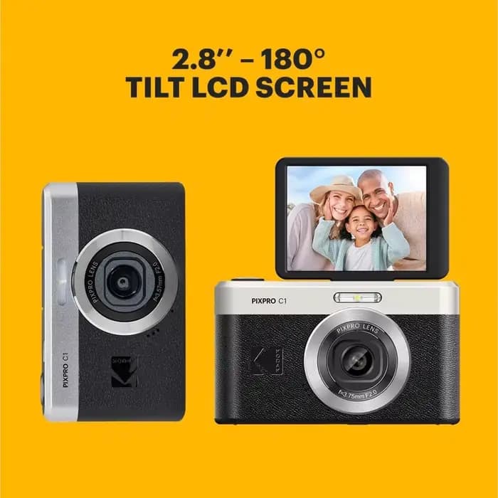 Appareil photo numérique KODAK PIXPRO C1 100% original, 13MP, vidéo 1080P, 180° °   Caméra de poche compacte rétro pour vlogging avec écran rabattable