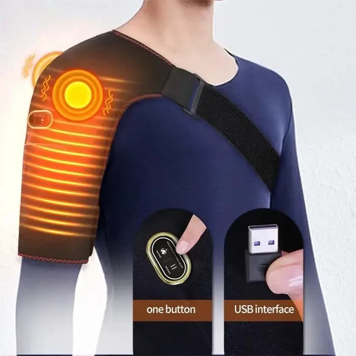 Masseur d'épaule électrique avec coussin chauffant, ceinture de massage par vibration, attelle thermique pour la relaxation et le soulagement de la fatigue