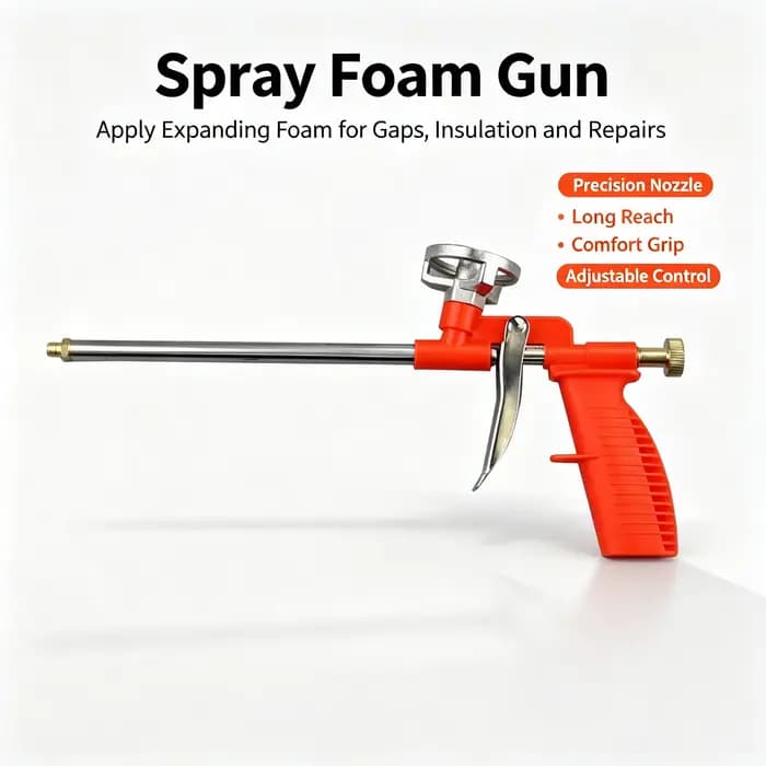 Pistolet à mousse polyuréthane métallique, pistolet à mastic expansif, pistolet à colle moussante pour la décoration et la construction de la maison