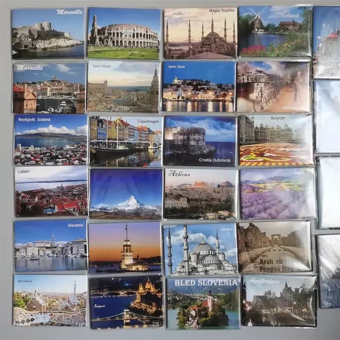Aimants de réfrigérateur en papier enduit, souvenir touristique, Marseille, Amsterdam, Crotia, Pays-Bas, ommage, Espagne, Belgique, Italie, cadeau de voyage, décor