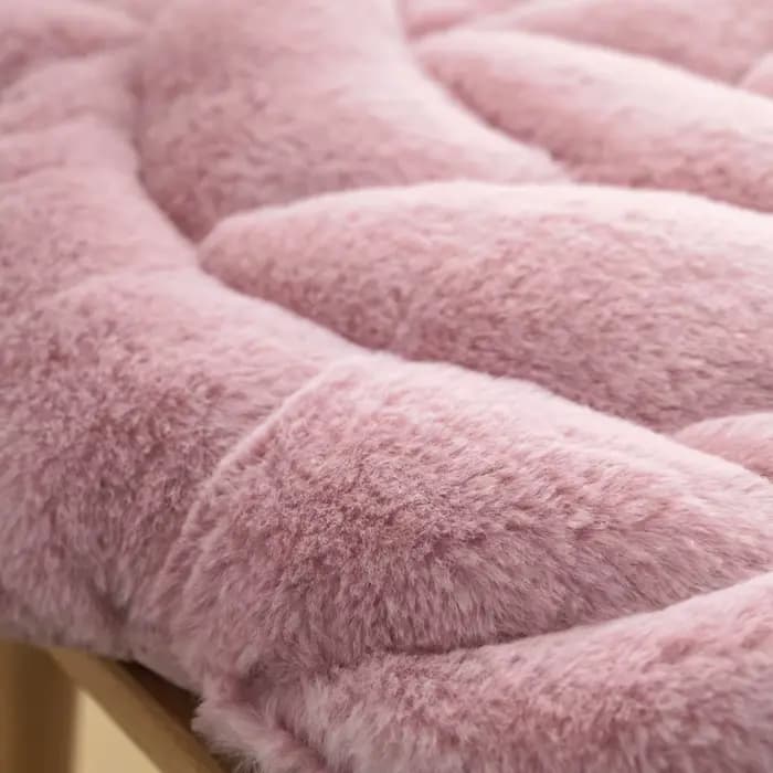 Coussin de chaise en peluche, design fleur rose, coussin de chaise de bureau épaissi, coussin de siège antidérapant pour la maison et le bureau