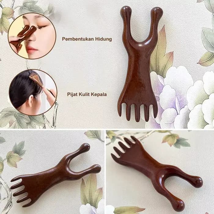 Peigne de massage du cuir chevelu multifonctionnel en forme de corne de cerf