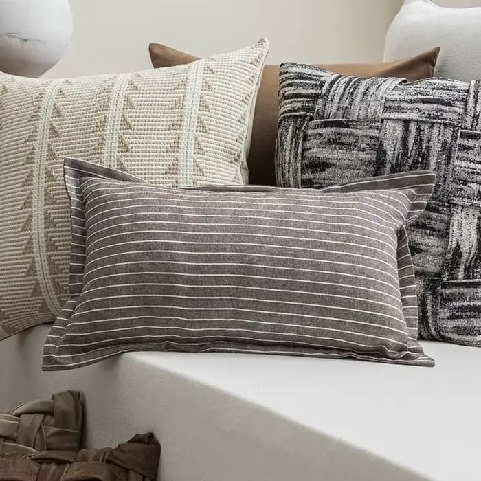 Housse de coussin tissée de luxe moderne, taie d'oreiller tissée artisanale italienne haut de gamme, housse de coussin de canapé et de chevet tendance, décoration intérieure