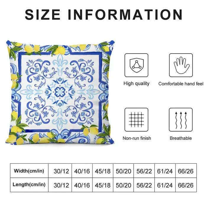 Housse de coussin en peluche douce Lemon Cushion Cover |   Housse de coussin imprimée double face |   Canapé et décoration intérieure