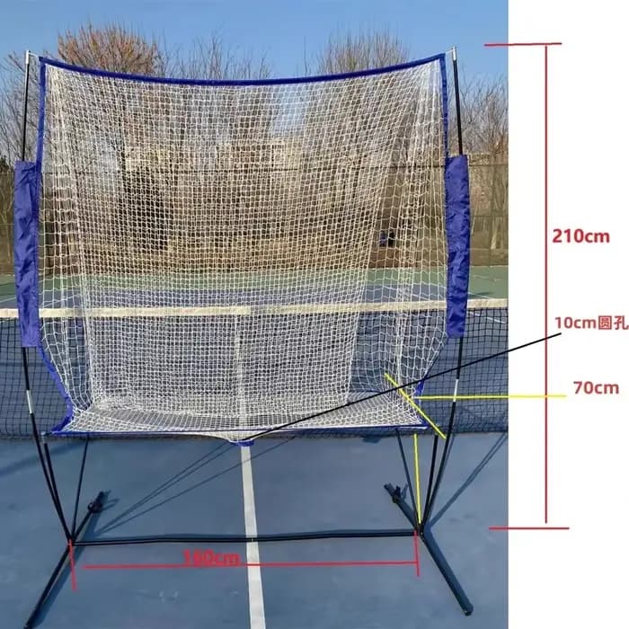 Filet de rebond portable pour l'entraînement au tennis avec structure et système de retour pour la pratique en solo