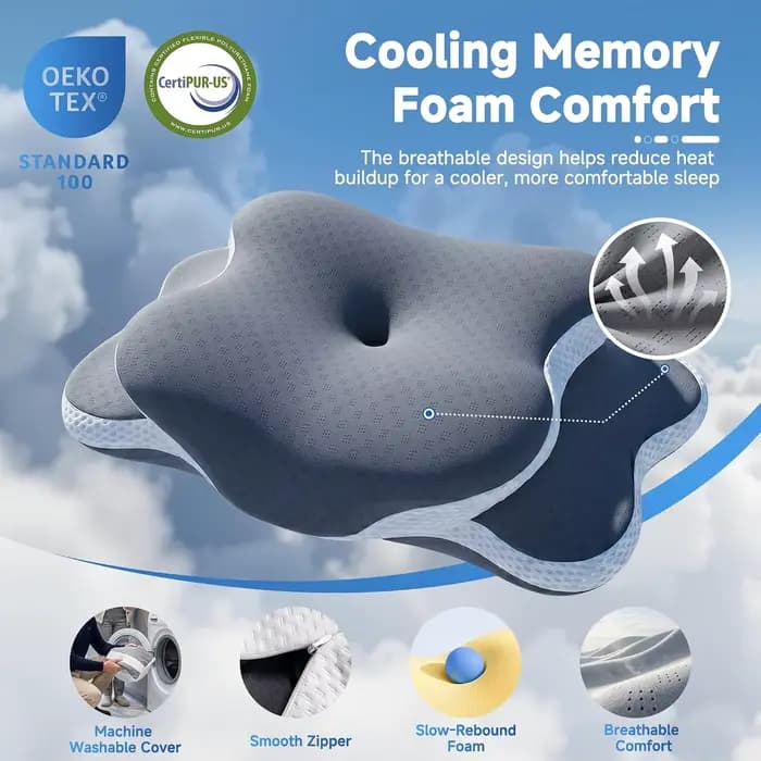 Oreiller cervical ergonomique pour dormir