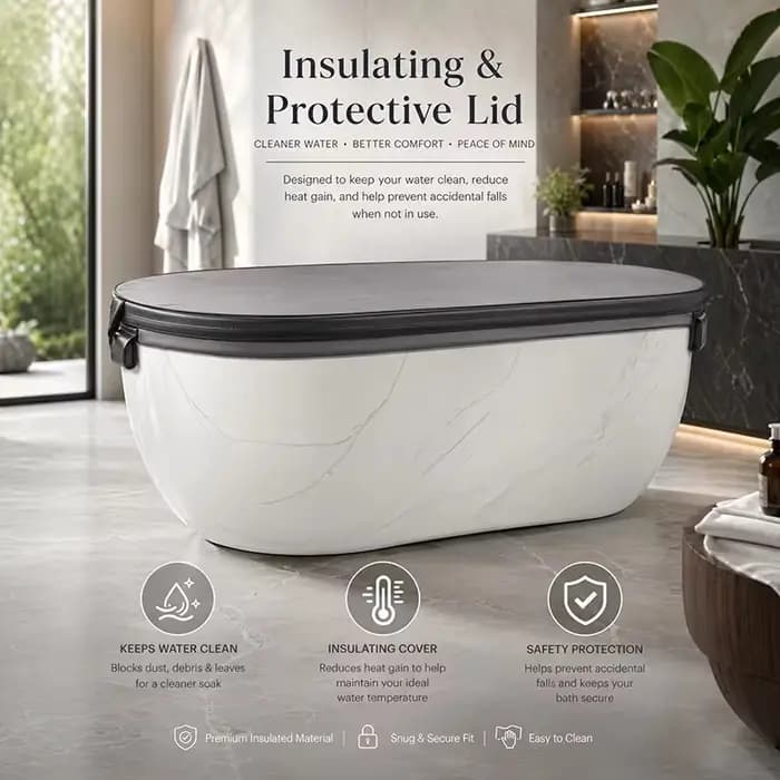 Baignoire de trempage à froid haut de gamme en marbre acrylique isolée pour la récupération en salle de sport et spa