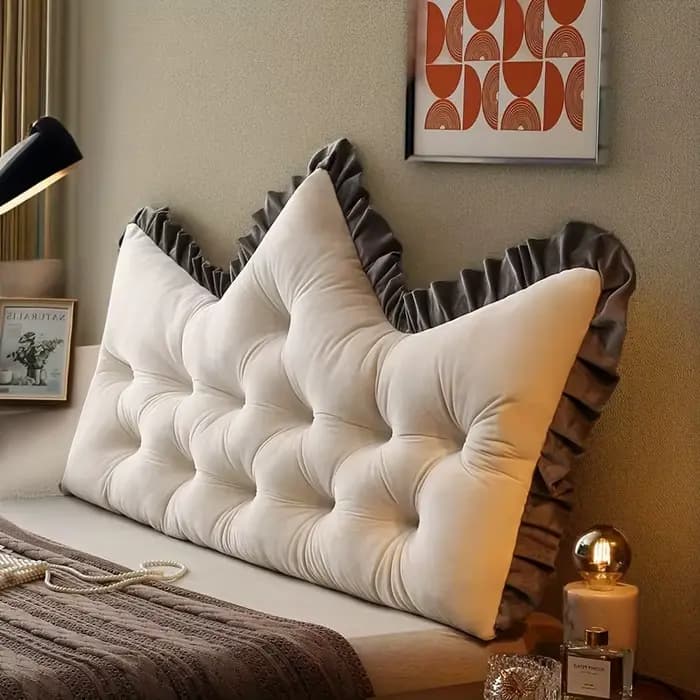 Coussin de dossier capitonné Extra Large avec bordure à volants