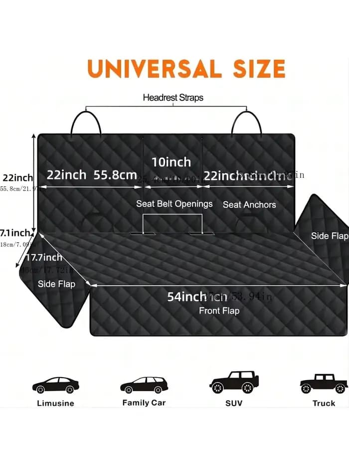 Housse de siège de voiture pour chien, matelas de transport de voyage pour animaux de compagnie, protection de siège de voiture étanche avec accoudoir de siège central pour chiens