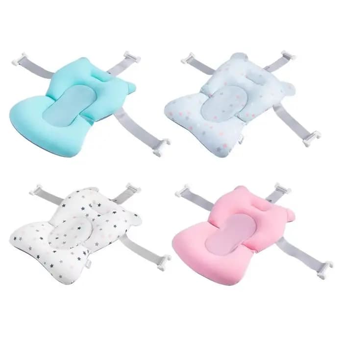 Coussin de bain pour nouveau-né, tapis de baignoire pliable et réglable, accessoires de bain pour bébé, essentiel de baignoire avec boucles et 3 sécurité