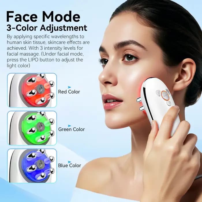 Appareil de massage 3 en 1 à lumière rouge pour le visage et le corps