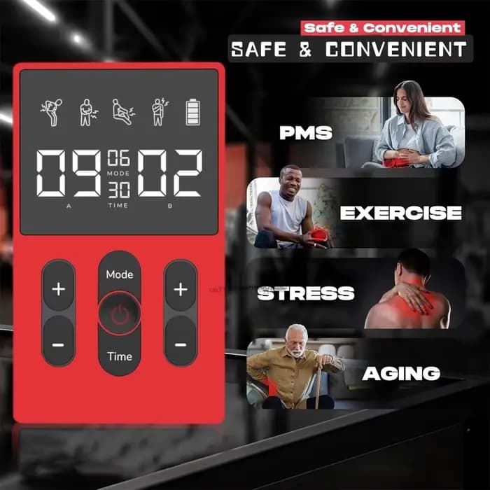 Masseur méridien TENS EMS multifonctionnel avec 12 modes et 36 niveaux d'intensité