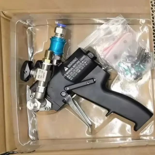 Pistolet à mousse de polyuréthane PU P2, pistolet PU 35Mpa avec accessoires, combinaison neuve