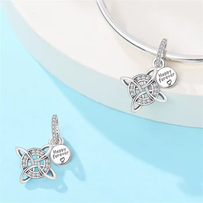 925 argent Sterling noeud celtique Romance liberté éternité pendentif breloque ajustement Original bracelets porte-bonheur femmes bijoux à bricoler soi-même cadeau