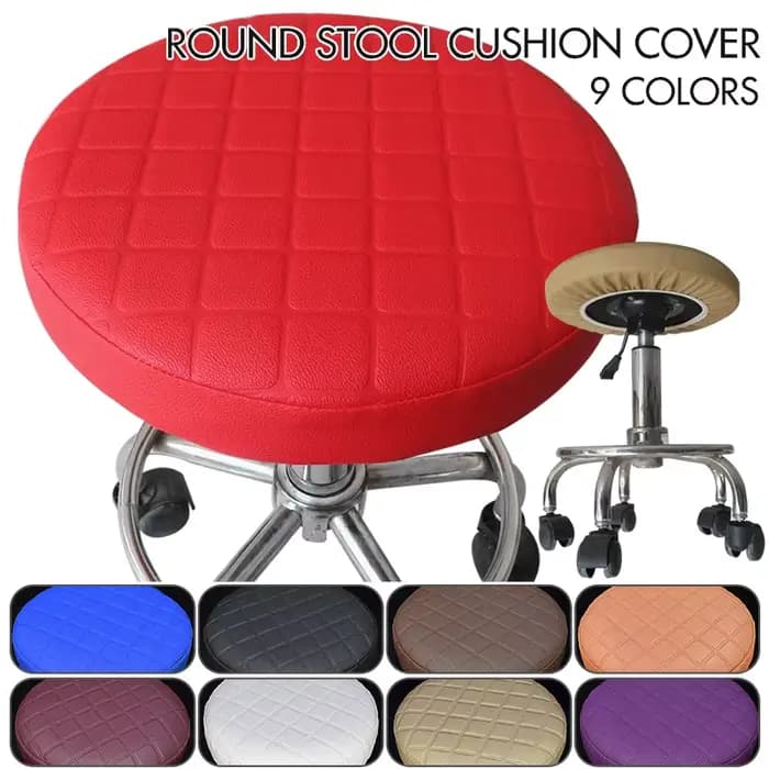 Juste de Protection de Chaise Ronde en Cuir PU, Épaisse et artificiel astique, Imperméable, pour Tabouret de Bar, Petit Coussin de Siège