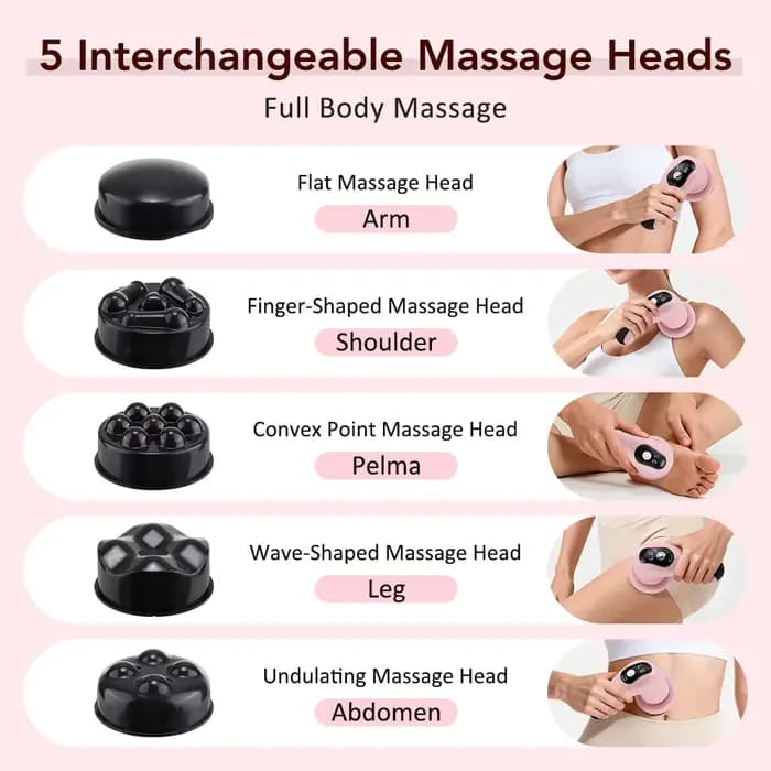 Masseur corporel, bâton de massage portable avec 5 têtes de massage
