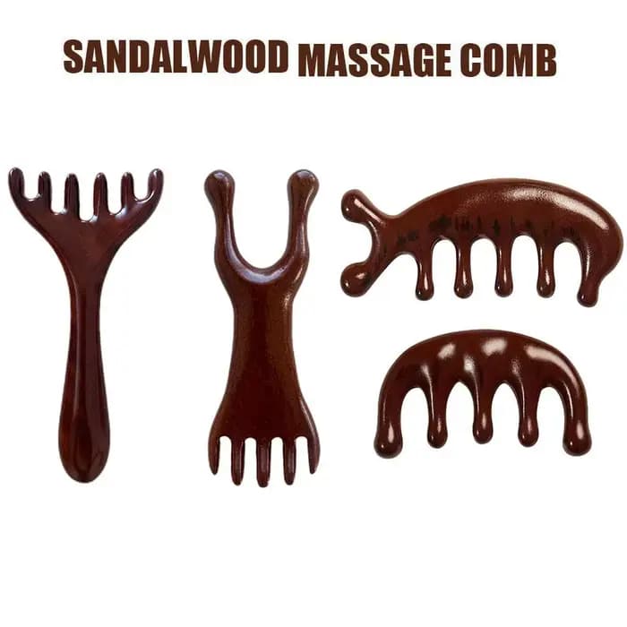 Peigne de massage à cinq pattes en bois de santal naturel