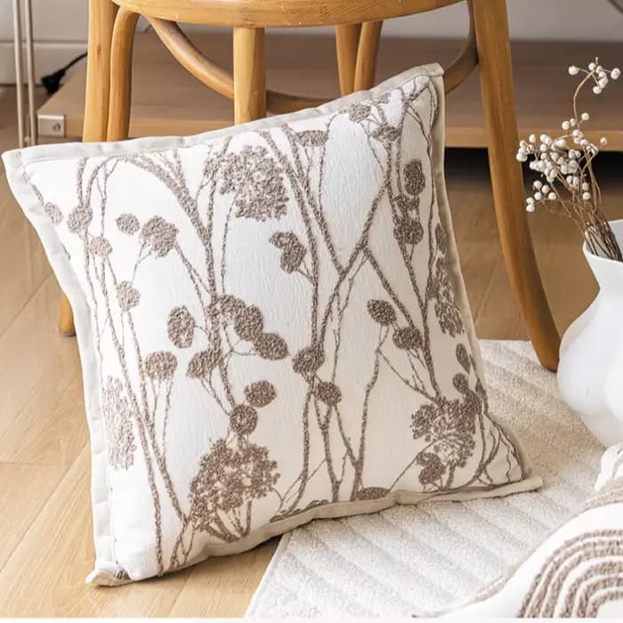 Housse de coussin de luxe légère, crème française, café, Chenille, Jacquard, décorative, nouvelle maison, 2025